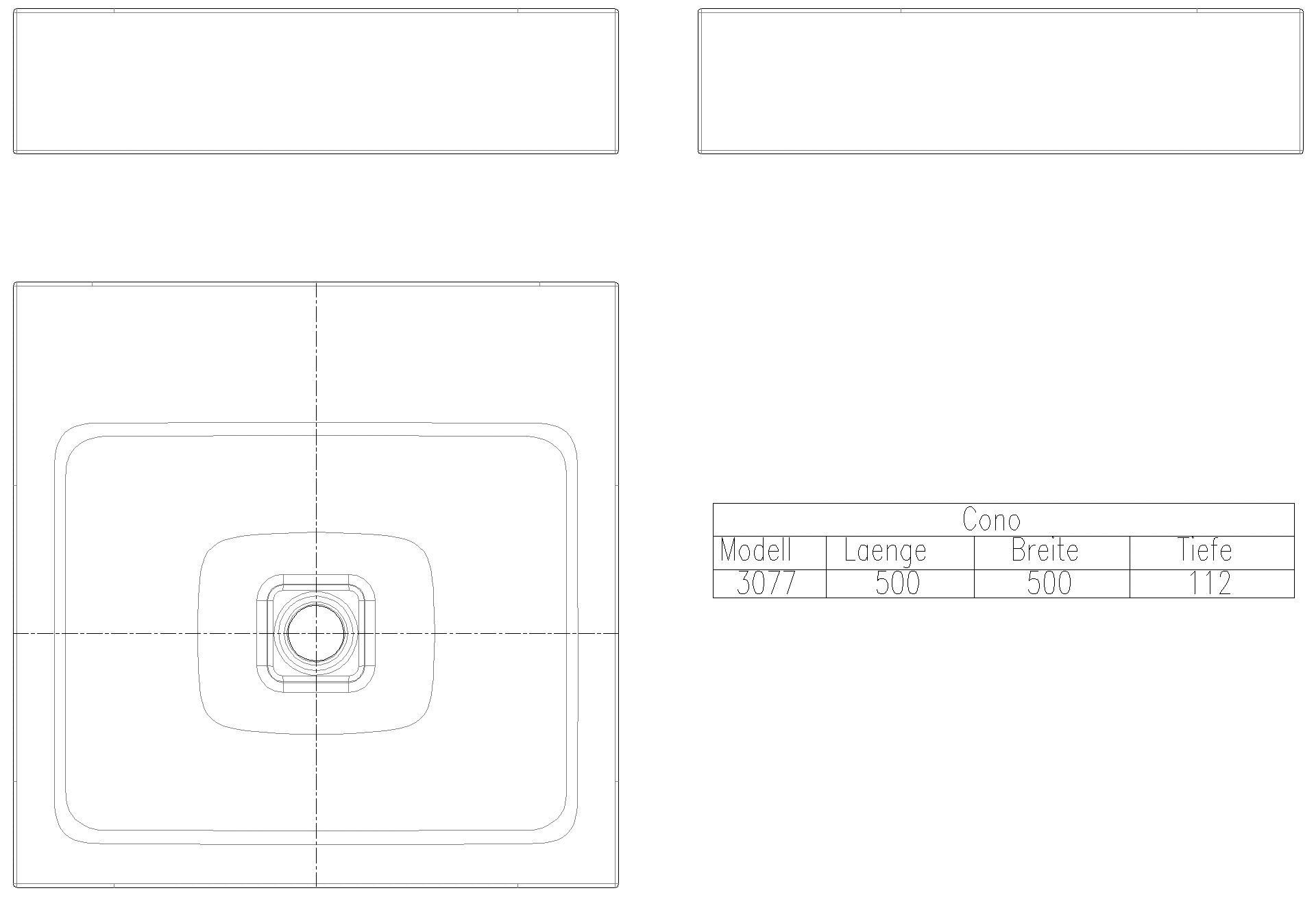 KALDEWEI CONO AUFSATZWASCHTISCH (RANDHÖHE 120 MM) 500x500x120 mm, Modell-Nr: 3077