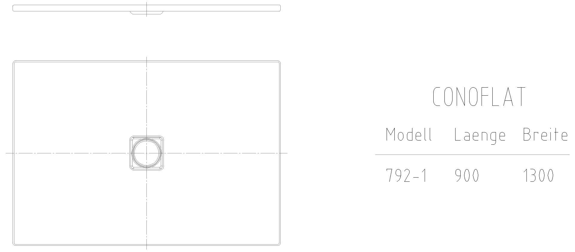 KALDEWEI CONOFLAT mit Wannenträger extraflach Duschfläche, 900x1300x32 mm, Modell-Nr: 792-5