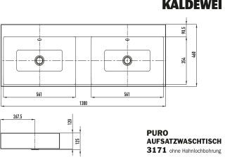 PURO AUFSATZ-DOPPELWASCHTISCH (RANDHÖHE 120 MM) KALDEWEI - PURO AUFSATZ-DOPPELWASCHTISCH (RANDHÖHE 120 MM)