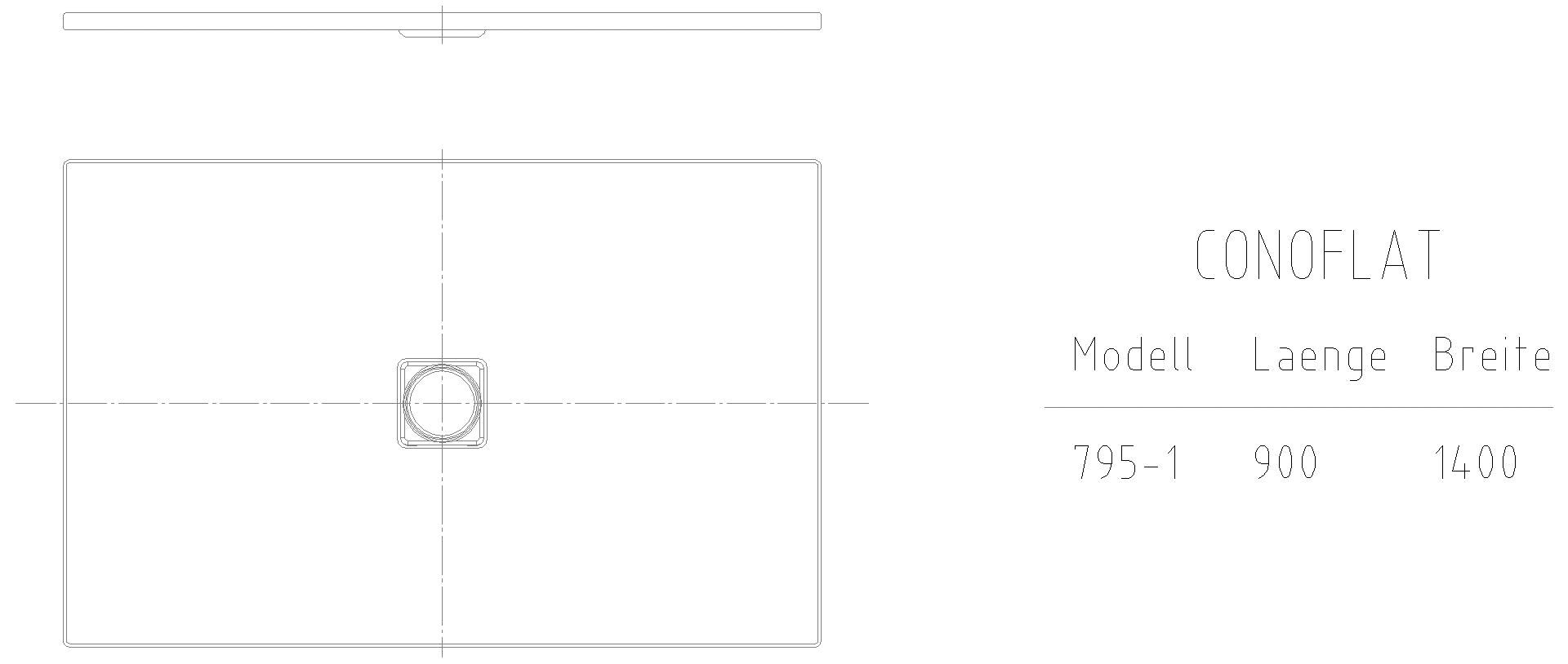 KALDEWEI CONOFLAT mit Wannenträger extraflach Duschfläche, 900x1400x32 mm, Modell-Nr: 795-5