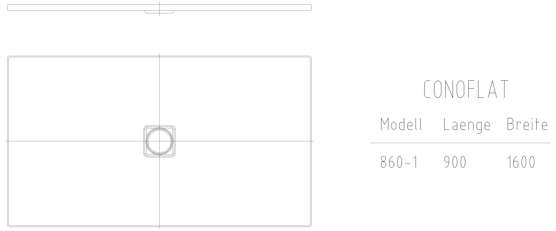 KALDEWEI CONOFLAT mit Wannenträger extraflach Duschfläche, 900x1600x32 mm, Modell-Nr: 860-5