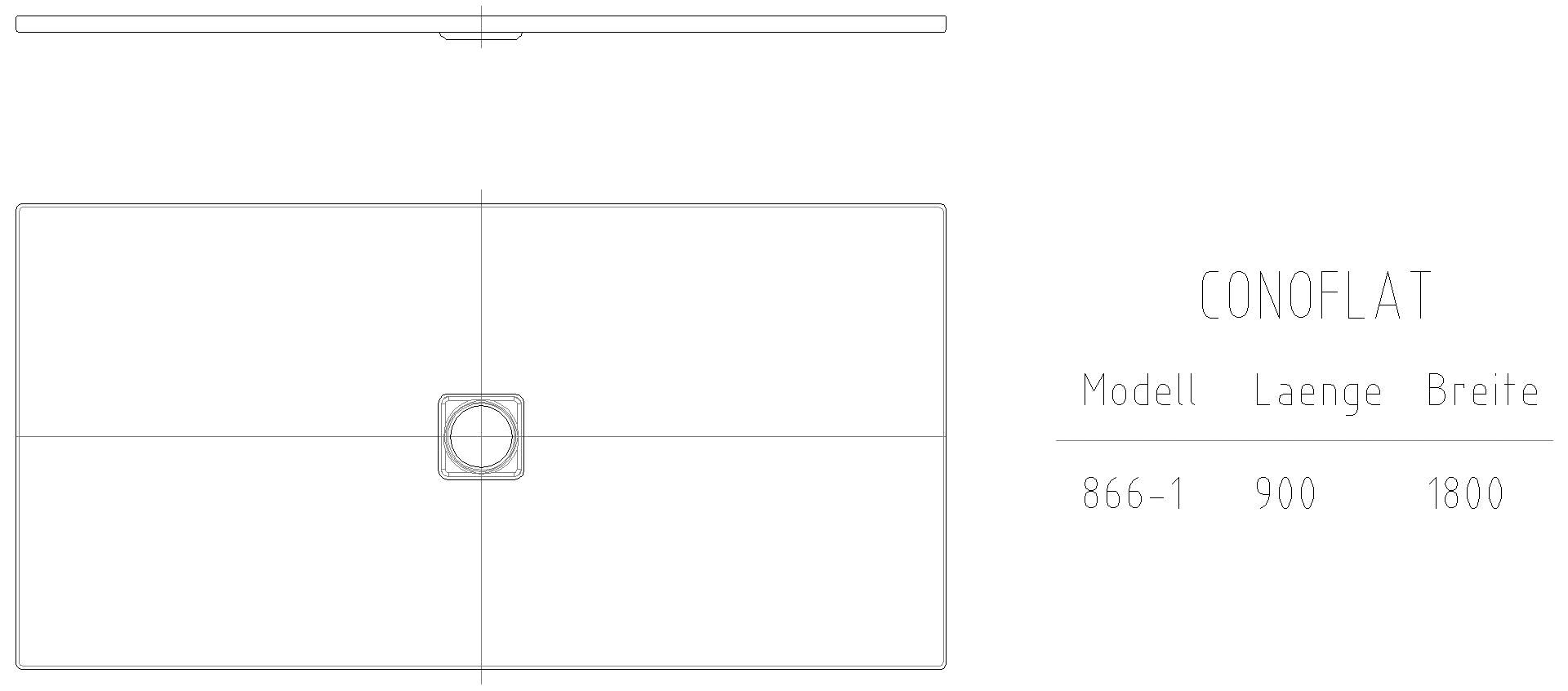 KALDEWEI CONOFLAT mit Wannenträger extraflach Duschfläche, 900x1800x32 mm, Modell-Nr: 866-5