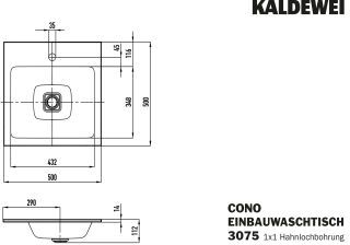 CONO EINBAUWASCHTISCH KALDEWEI - CONO EINBAUWASCHTISCH