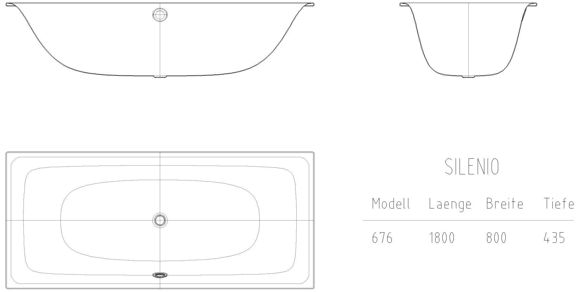 KALDEWEI SILENIO Badewanne, 1800x800 mm, Modell-Nr: 676