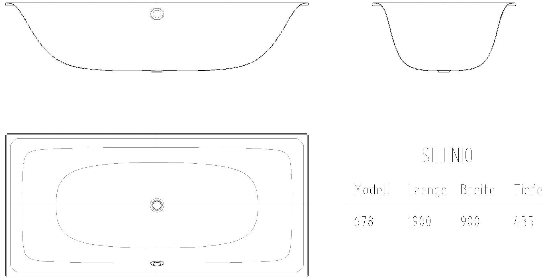KALDEWEI SILENIO Badewanne, 1900x900 mm, Modell-Nr: 678