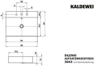 SILENIO AUFSATZWASCHTISCH (RANDHÖHE 120 MM) KALDEWEI - SILENIO AUFSATZWASCHTISCH (RANDHÖHE 120 MM)
