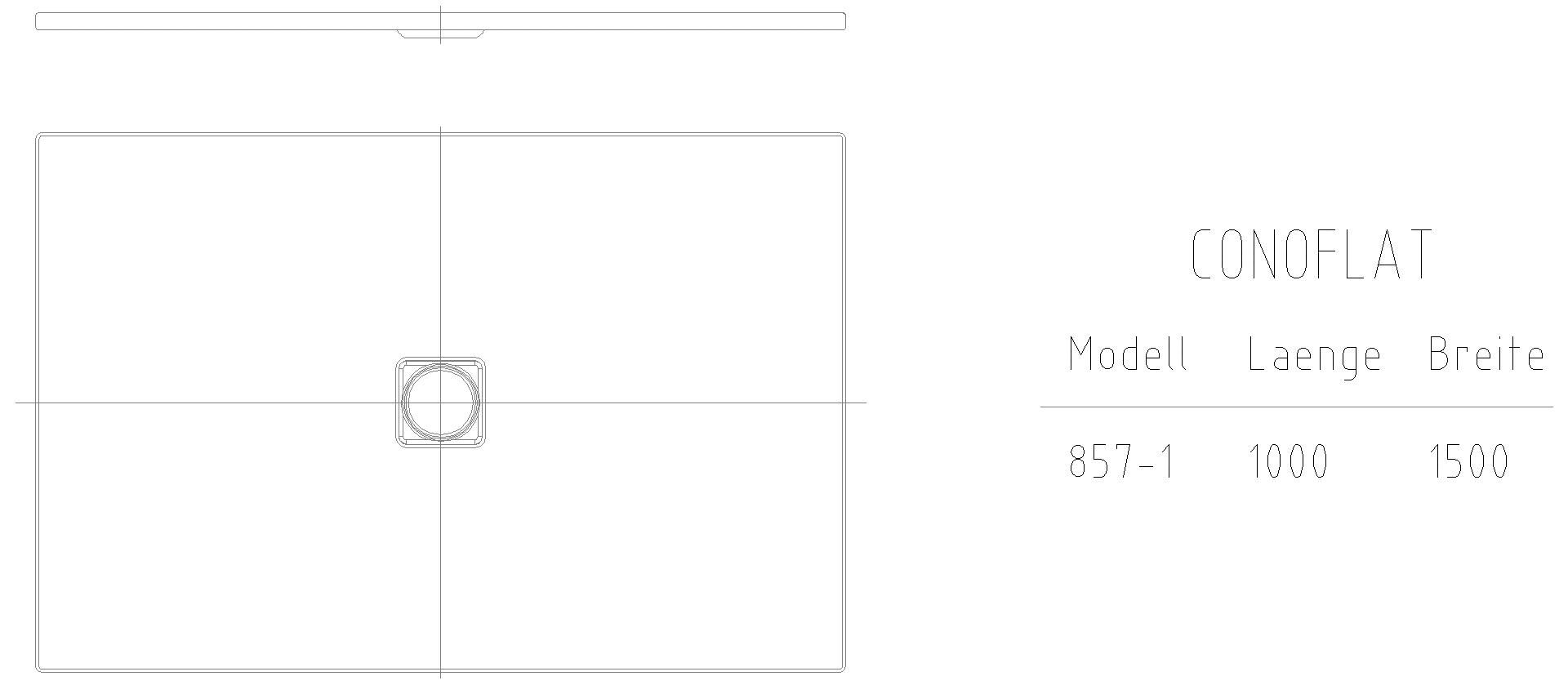 KALDEWEI CONOFLAT Duschfläche, 1000x1500x32 mm, Modell-Nr: 857-1