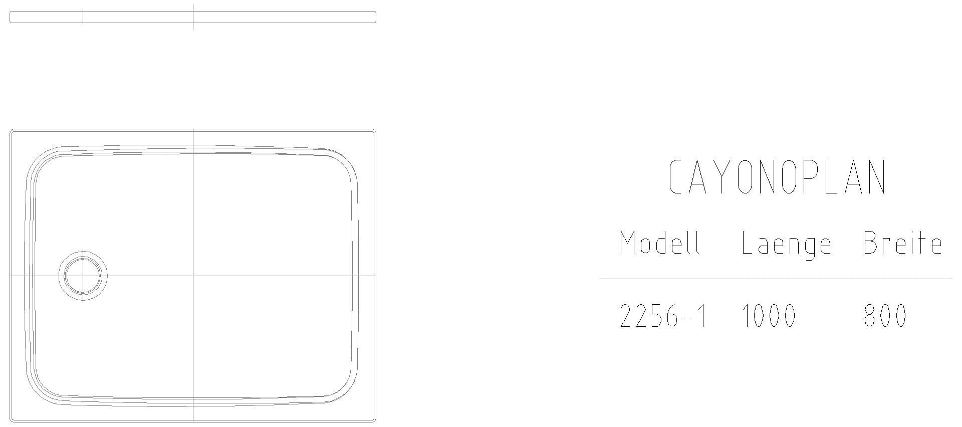 KALDEWEI CAYONOPLAN Duschfläche, 800x1000x32 mm, Modell-Nr: 2256-1