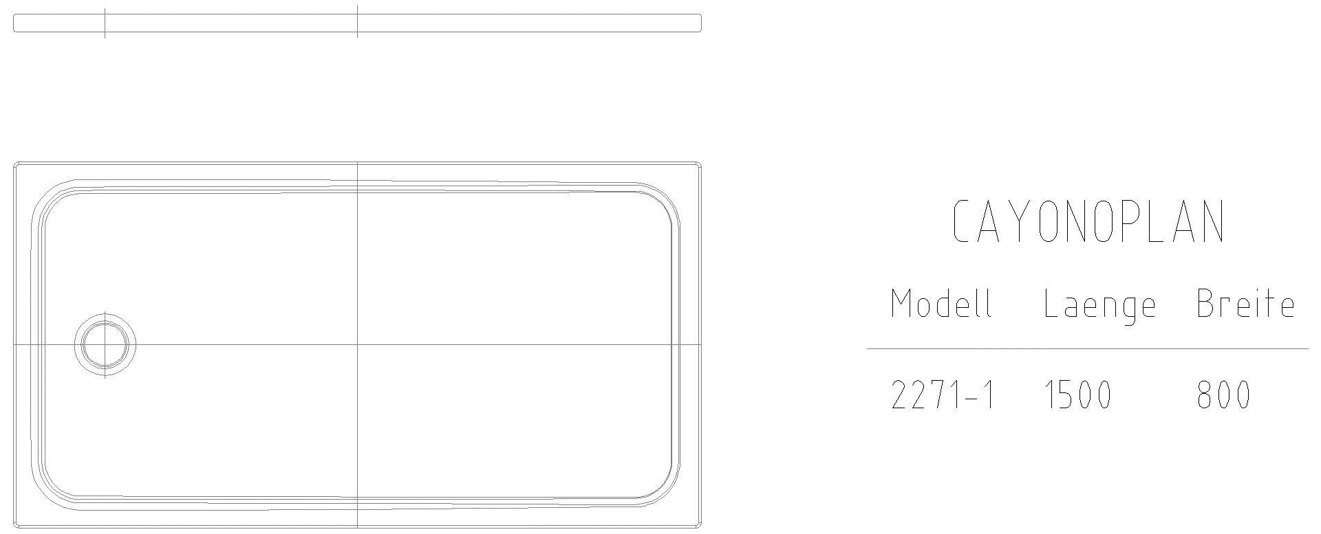 KALDEWEI CAYONOPLAN Duschfläche, 800x1500x40 mm, Modell-Nr: 2271-1