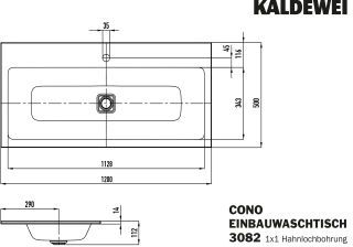 CONO EINBAUWASCHTISCH KALDEWEI - CONO EINBAUWASCHTISCH