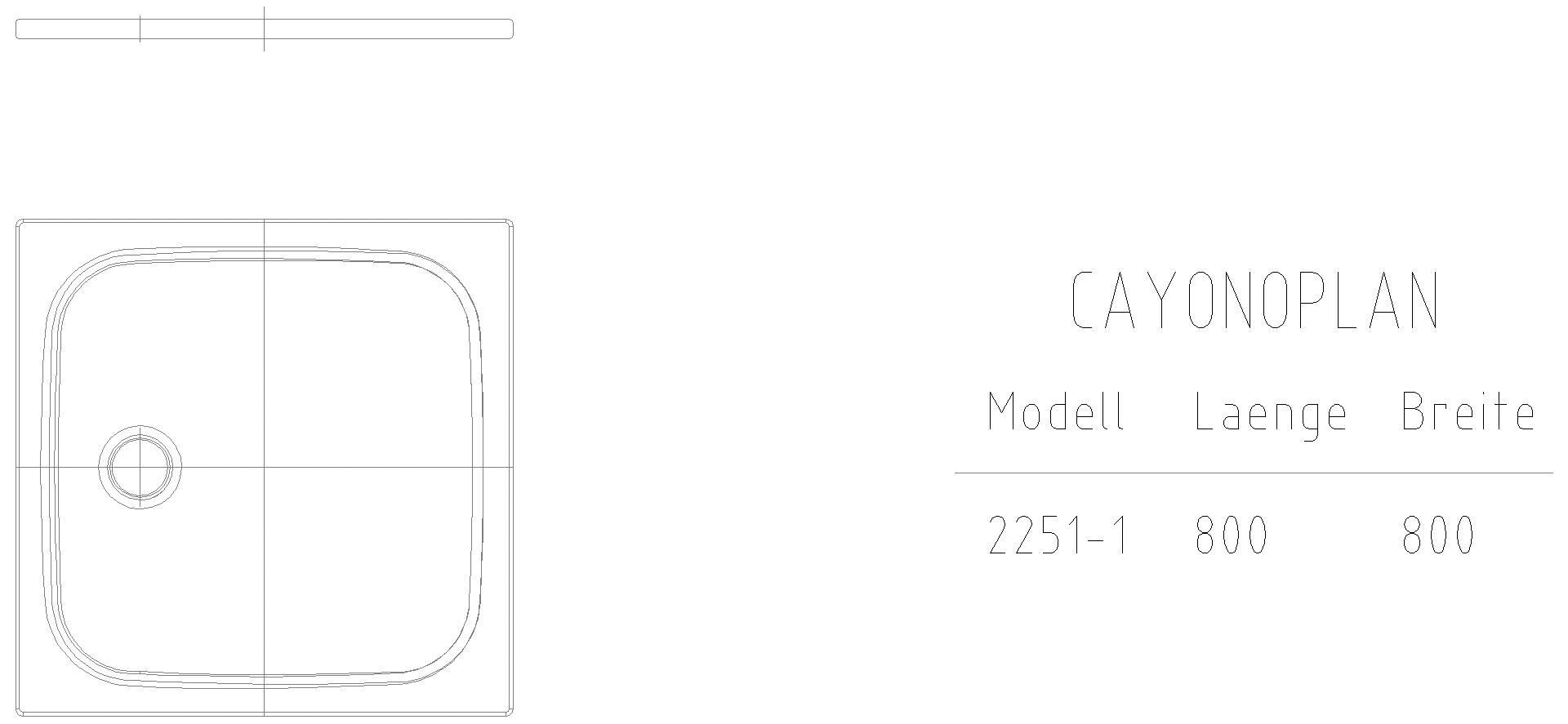 KALDEWEI CAYONOPLAN Duschfläche, 800x800x32 mm, Modell-Nr: 2251-1