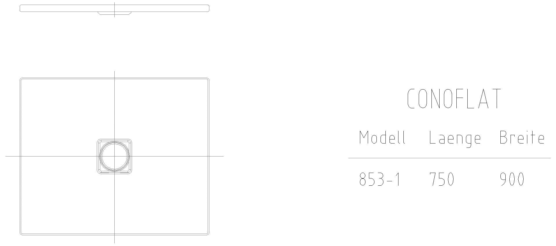 KALDEWEI CONOFLAT Duschfläche, 750x900x32 mm, Modell-Nr: 853-1