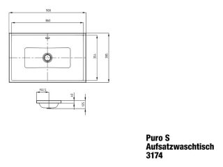 PURO S AUFSATZWASCHTISCH (RANDHÖHE 40 MM) KALDEWEI - PURO S AUFSATZWASCHTISCH (RANDHÖHE 40 MM)