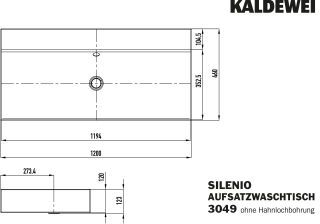 SILENIO AUFSATZWASCHTISCH (RANDHÖHE 120 MM) KALDEWEI - SILENIO AUFSATZWASCHTISCH (RANDHÖHE 120 MM)