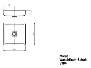 MIENA WASCHTISCH-SCHALE (eckig) KALDEWEI - MIENA WASCHTISCH-SCHALE (eckig)