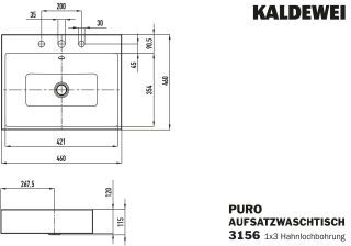 PURO AUFSATZWASCHTISCH (RANDHÖHE 120 MM) KALDEWEI - PURO AUFSATZWASCHTISCH (RANDHÖHE 120 MM)