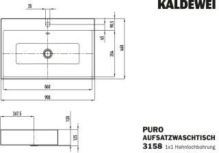 PURO AUFSATZWASCHTISCH (RANDHÖHE 120 MM) KALDEWEI - PURO AUFSATZWASCHTISCH (RANDHÖHE 120 MM)