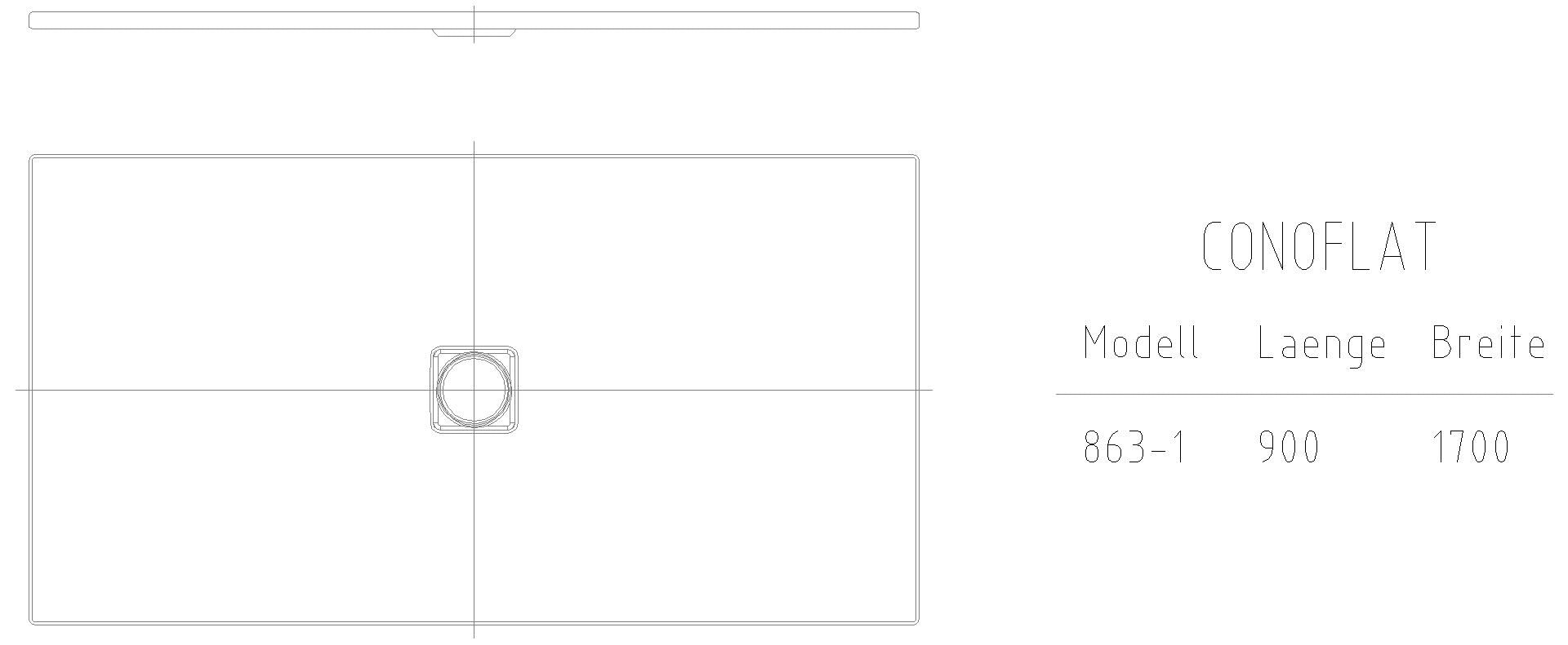 KALDEWEI CONOFLAT Duschfläche, 900x1700x32 mm, Modell-Nr: 863-1