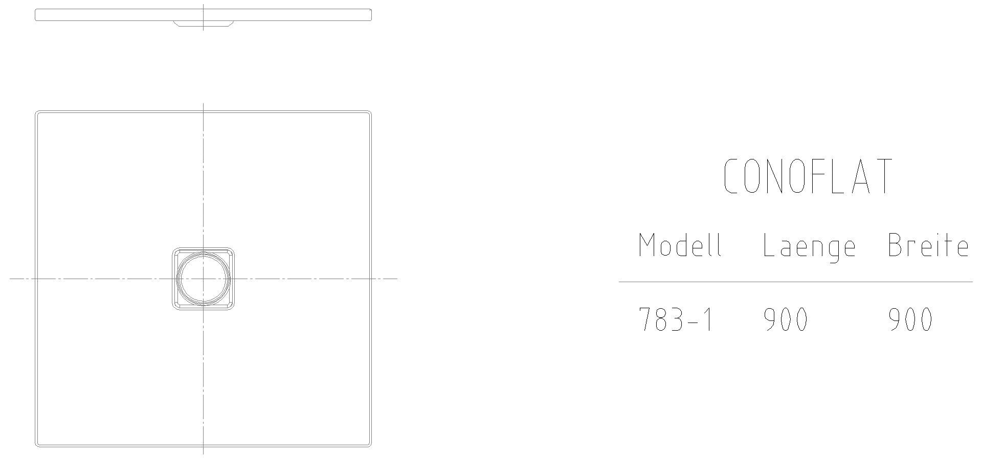 KALDEWEI CONOFLAT Duschfläche, 900x900x32 mm, Modell-Nr: 783-1