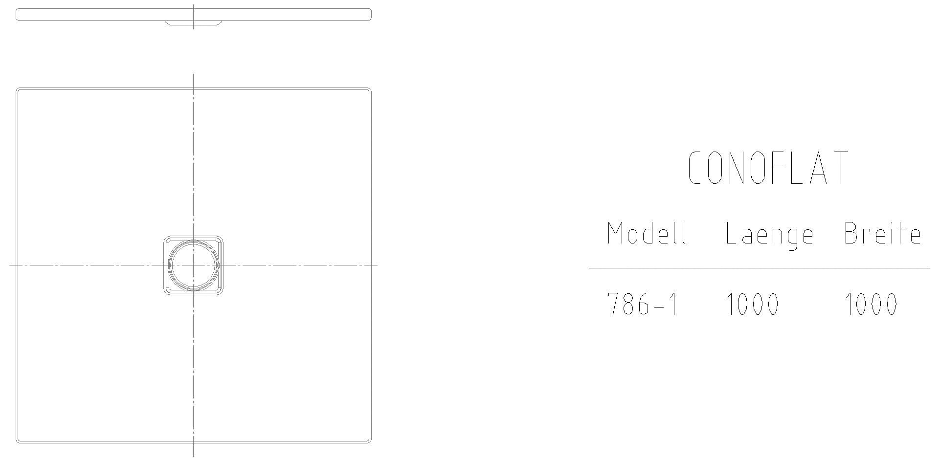 KALDEWEI CONOFLAT mit Wannenträger Duschfläche, 1000x1000x32 mm, Modell-Nr: 786-2