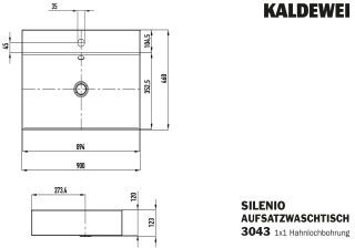 SILENIO AUFSATZWASCHTISCH (RANDHÖHE 120 MM) KALDEWEI - SILENIO AUFSATZWASCHTISCH (RANDHÖHE 120 MM)
