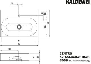 CENTRO AUFSATZWASCHTISCH (RANDHÖHE 120 MM) KALDEWEI - CENTRO AUFSATZWASCHTISCH (RANDHÖHE 120 MM)