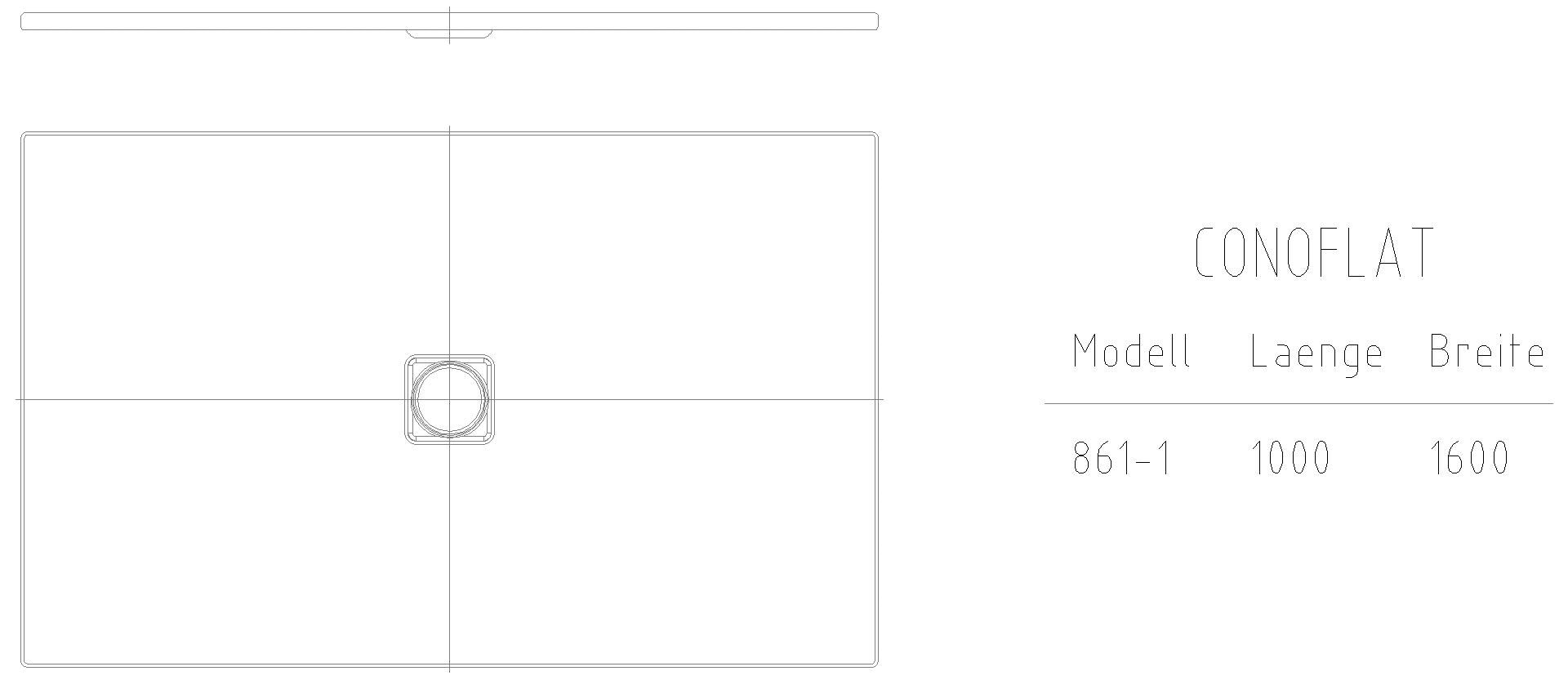 KALDEWEI CONOFLAT mit Wannenträger Duschfläche, 1000x1600x32 mm, Modell-Nr: 861-2