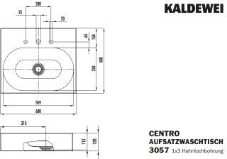 CENTRO AUFSATZWASCHTISCH (RANDHÖHE 120 MM) KALDEWEI - CENTRO AUFSATZWASCHTISCH (RANDHÖHE 120 MM)