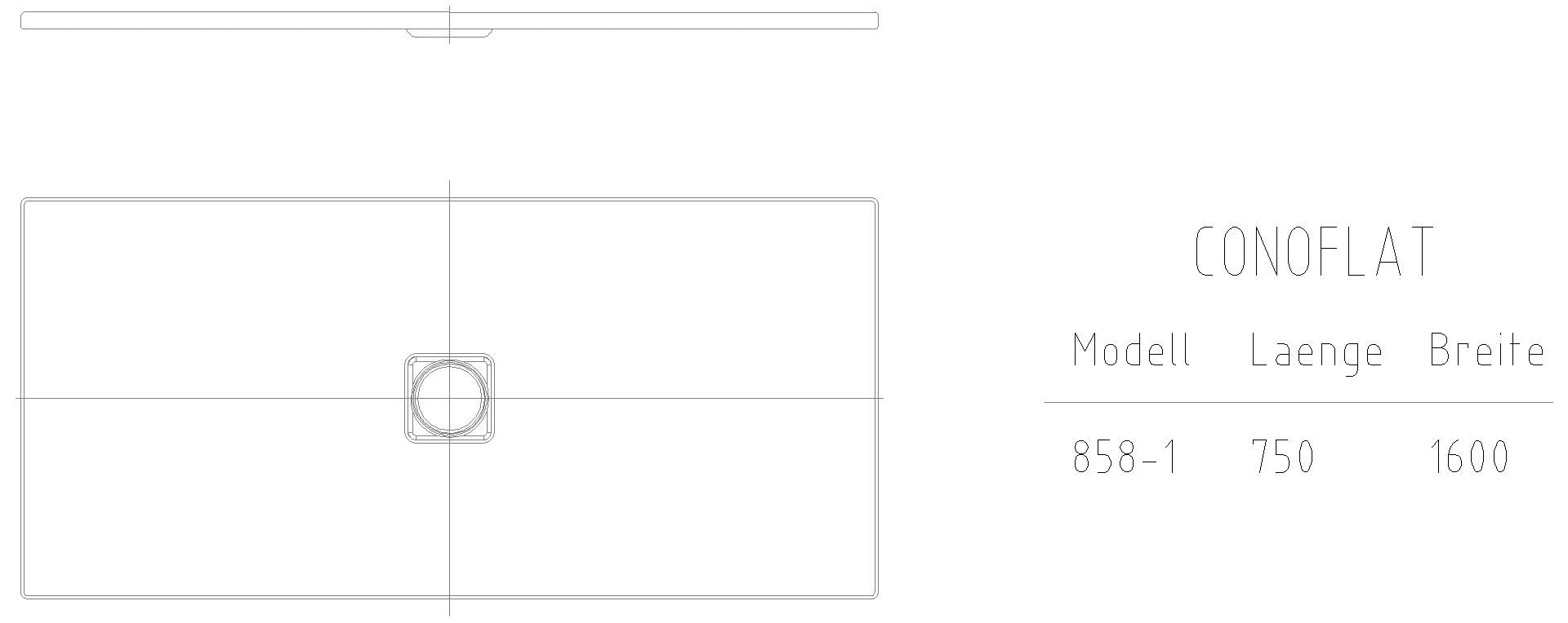 KALDEWEI CONOFLAT mit Wannenträger Duschfläche, 750x1600x32 mm, Modell-Nr: 858-2