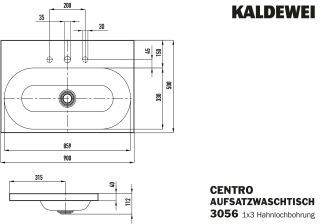 CENTRO AUFSATZWASCHTISCH (RANDHÖHE 40MM) KALDEWEI - CENTRO AUFSATZWASCHTISCH (RANDHÖHE 40MM)