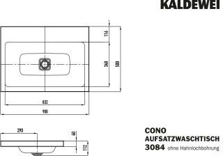 KALDEWEI - CONO AUFSATZWASCHTISCH (RANDHÖHE 40 MM)