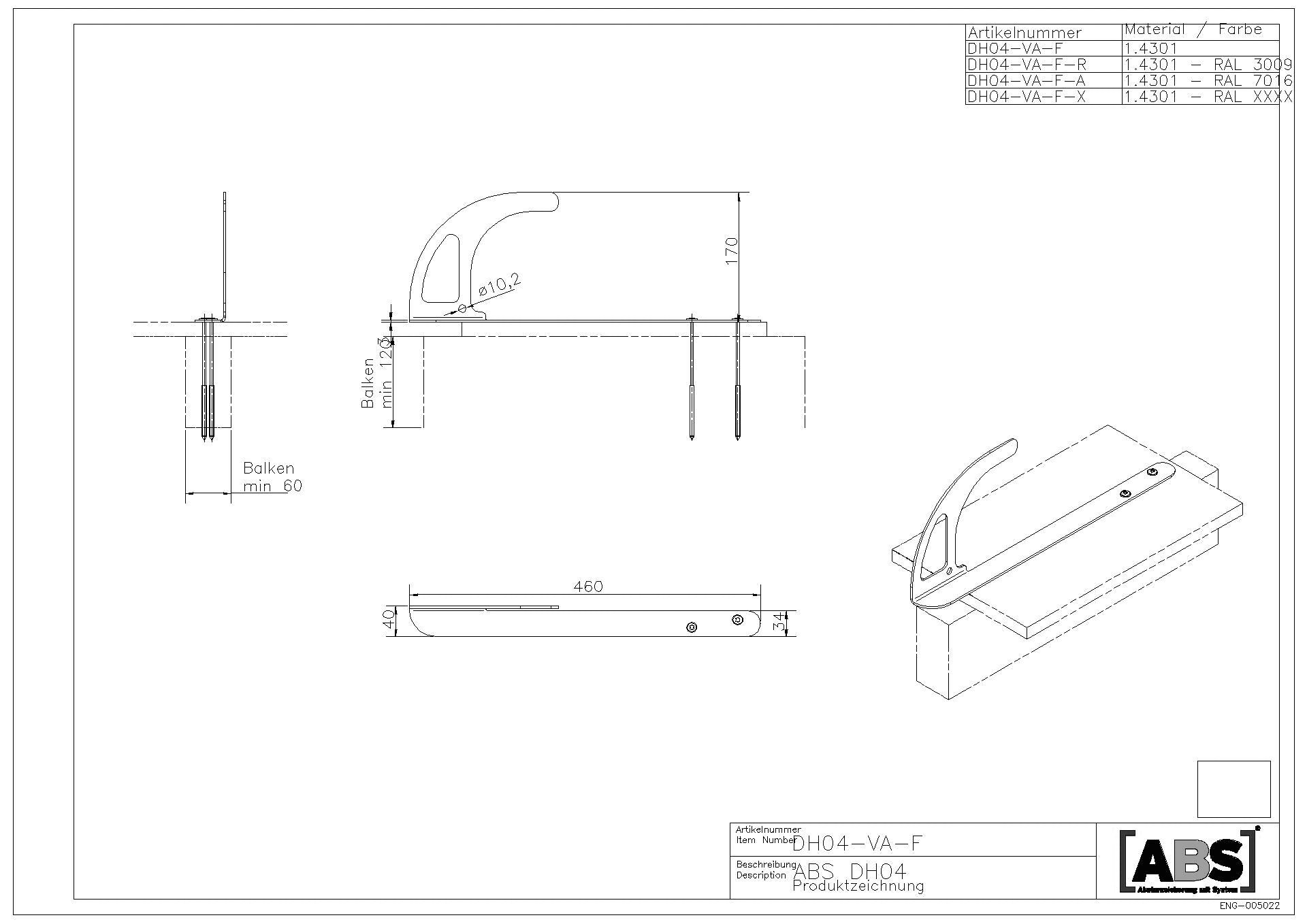 ABS Safety - ABS-Lock DH04-F (für Schiefereindeckung o.ä.)