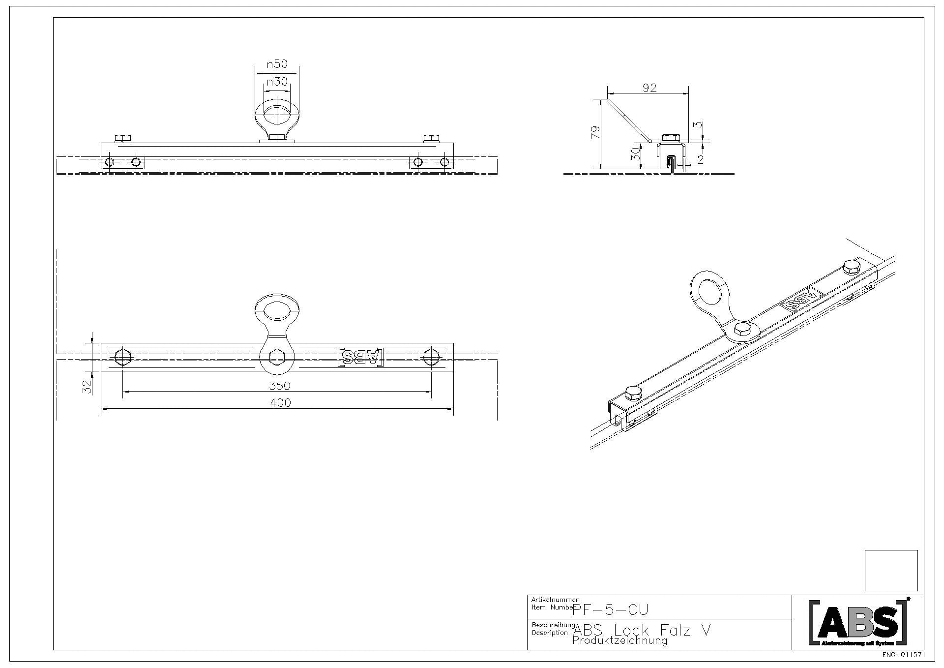 ABS-Lock Falz V Stehfalz