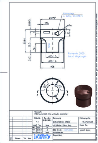 LORO-X Balkondirektablauf LOROWERK - LORO-X Balkondirektablauf