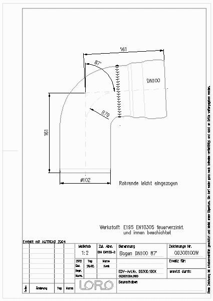 LOROWERK - LORO-X BOGEN 87 GRAD DN 100