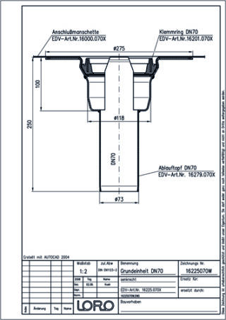 LORO-X Balkondirektablauf LOROWERK - LORO-X Balkondirektablauf