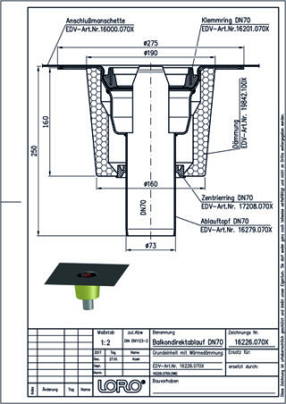LORO-X Balkondirektablauf LOROWERK - LORO-X Balkondirektablauf