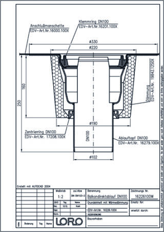 LORO-X Balkondirektablauf LOROWERK - LORO-X Balkondirektablauf