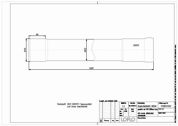 LOROWERK - LORO-X STANDROHR O.R-DECK.AUSLAUF 110, DN 100