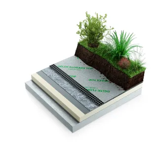DELTA®-Schutz- und Dränagebahn für genutzte Flachdächer DELTA®-Schutz- und Dränagebahn für genutzte Flachdächer