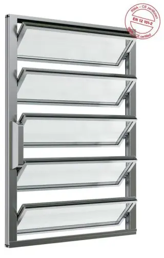 Lamellenfenster mit Isolier- und Einfachverglasung, NRWG zertifiziert Lamellenfenster mit Isolier- und Einfachverglasung, NRWG zertifiziert