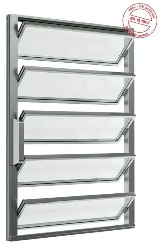 Lamellenfenster mit Isolier- und Einfachverglasung, NRWG zertifiziert Lamellenfenster mit Isolier- und Einfachverglasung, NRWG zertifiziert