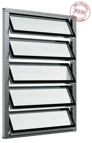 Lamellenfenster mit Isolier- und Einfachverglasung, NRWG zertifiziert Lamellenfenster mit Isolier- und Einfachverglasung, NRWG zertifiziert