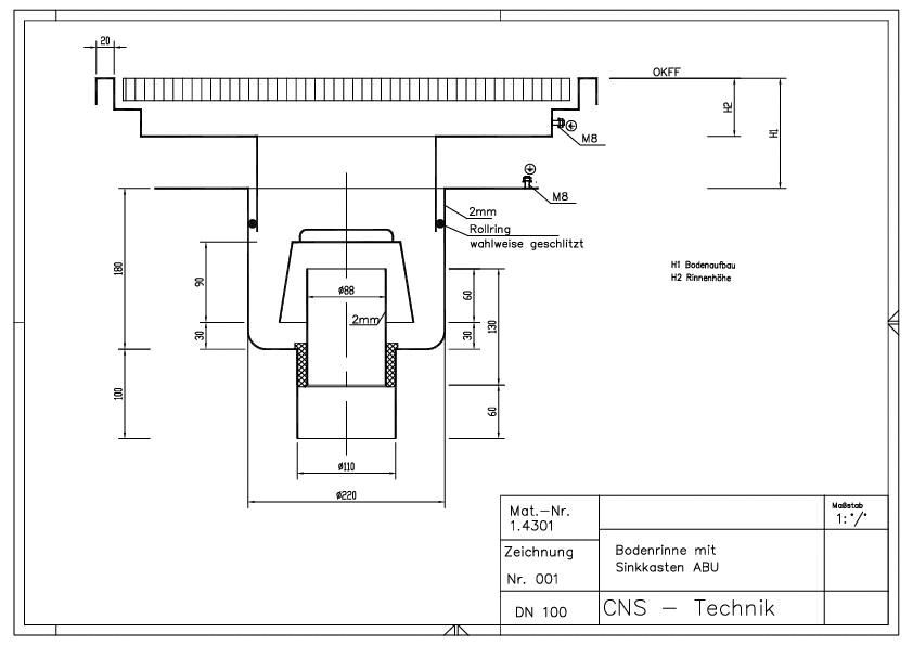 Bodenrinnen mit Sinkkasten