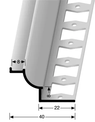 Küberit Wandkantenprofile Hohlkehlprofile 90° Außenecken CC080/CC100 Küberit Profile Systems - Küberit Wandkantenprofile Hohlkehlprofile 90° Außenecken CC080/CC100
