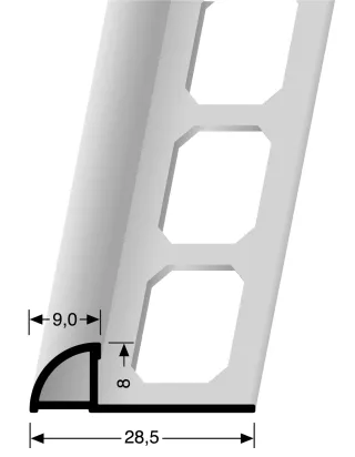 Küberit Viertelkreisprofile 90° Innenecken QR080 Küberit Profile Systems - Küberit Viertelkreisprofile 90° Innenecken QR080