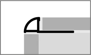 Küberit Viertelkreisprofile 90° Innenecken QR080 Küberit Profile Systems - Küberit Viertelkreisprofile 90° Innenecken QR080