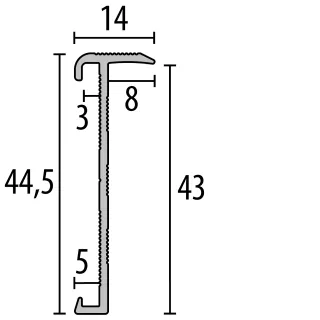 Küberit Profile Systems - Küberit Treppenkantenprofile Endstücke links 845