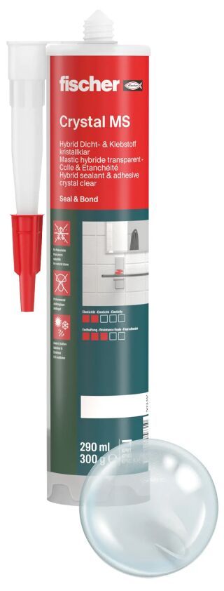 fischerwerke Dicht- und Bauklebstoff Crystal MS