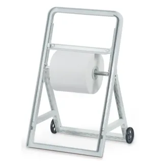 Ständerwerk mit Papierrollenhalter aus Aluminium und robustem Stahlgestell